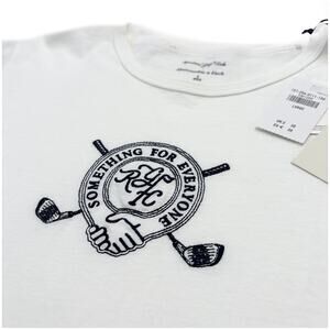 NWT Abercrombie & Fitch x Random Golf Club Embroidered Tee T-Shirt Top | White L